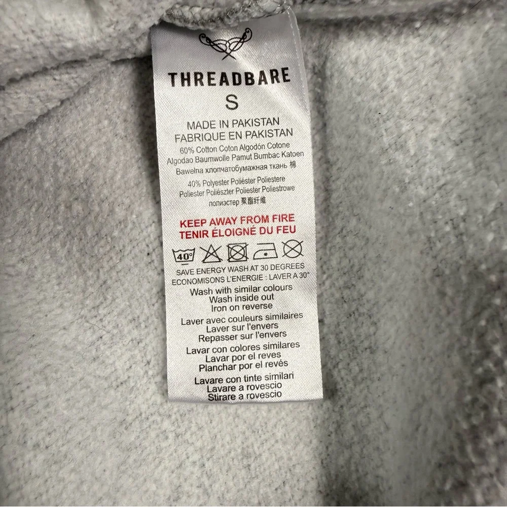 THREADBARE DENIM CORPS Small Gray Sweatshirt Pullover Men’s Activewear